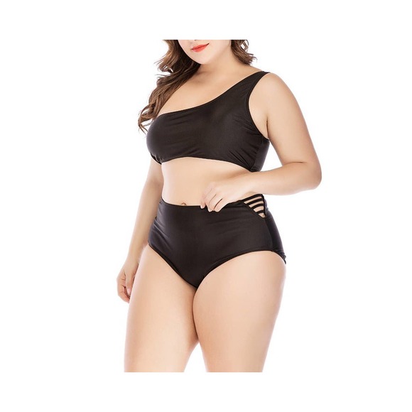 High waist plus size two piece bikini swimsuit - Picture 2 of 9